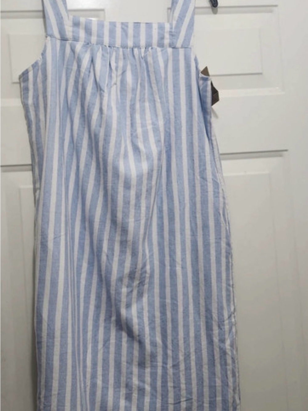Joules Light Blue & White Vertical Stripe Sundress